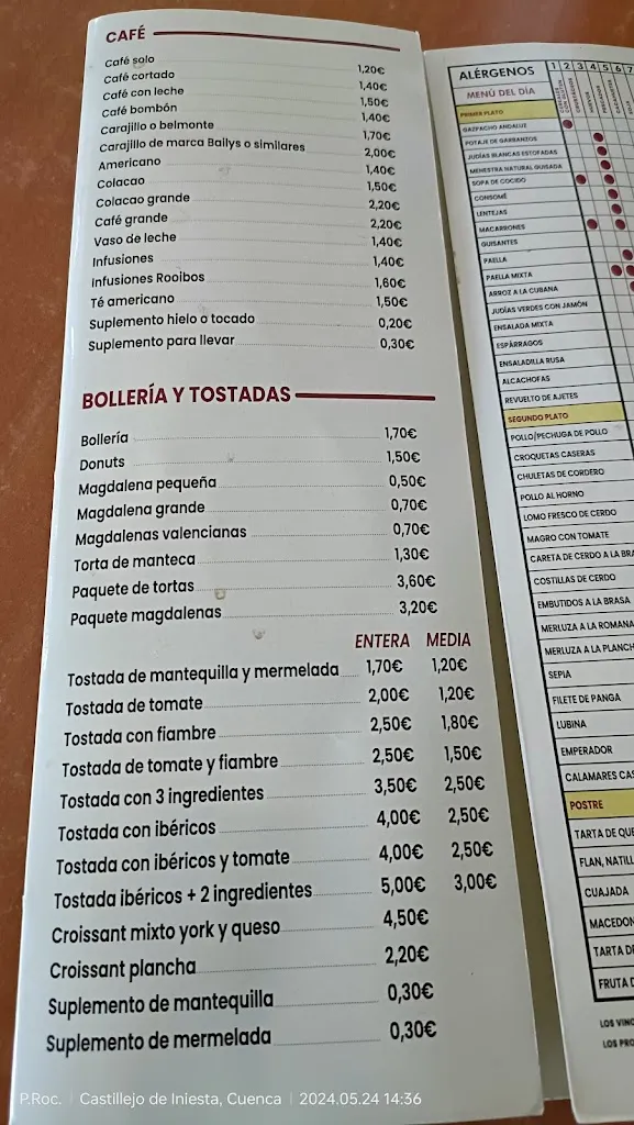 Menu_Hotel Restaurante “La Estrella de Castillejo” Iniesta_Castillejo de Iniesta_image_4