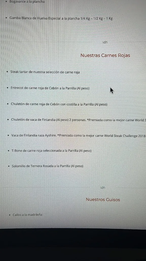 Menu_La Española Restaurant_Pozuelo_image_1