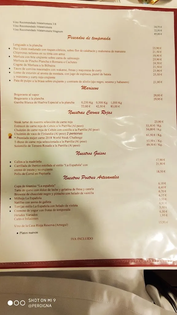 Menu_La Española Restaurant_Pozuelo_image_2