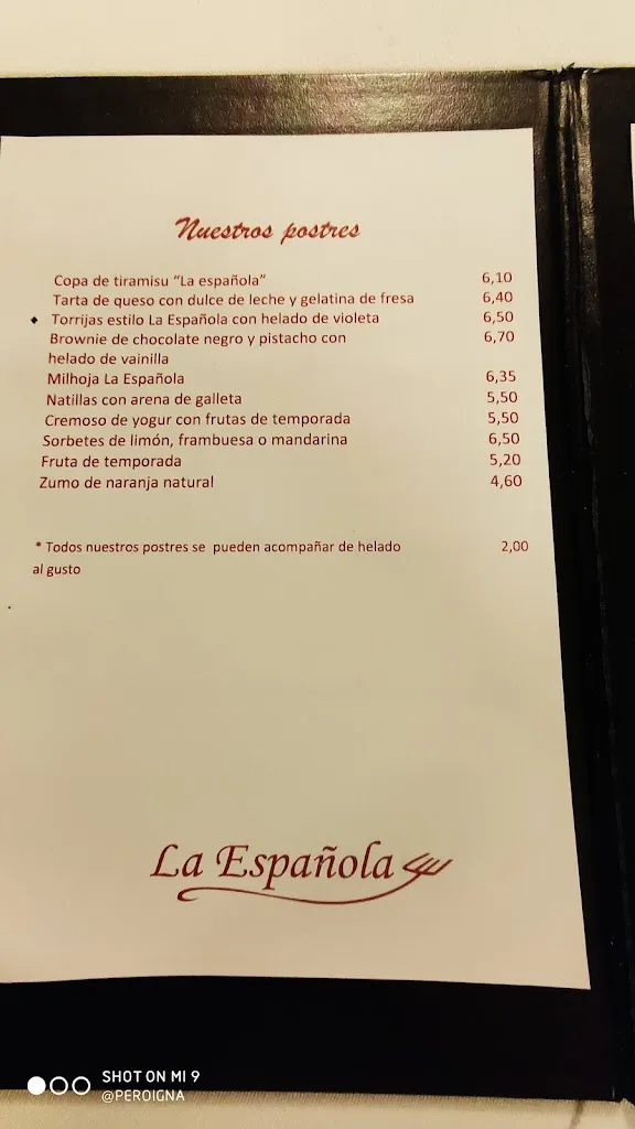 Menu_La Española Restaurant_Pozuelo_image_4