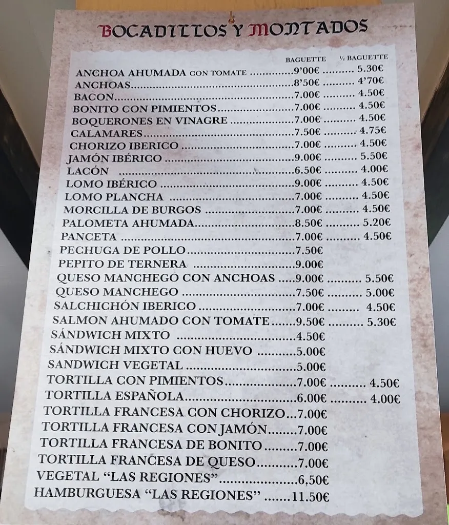 Menu_Mesón Las Regiones_Huelves_immagine_2