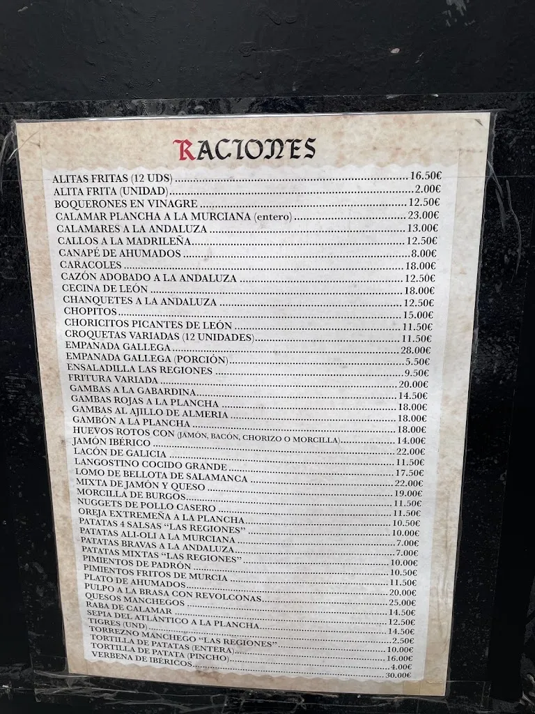 Menu_Mesón Las Regiones_Huelves_immagine_4