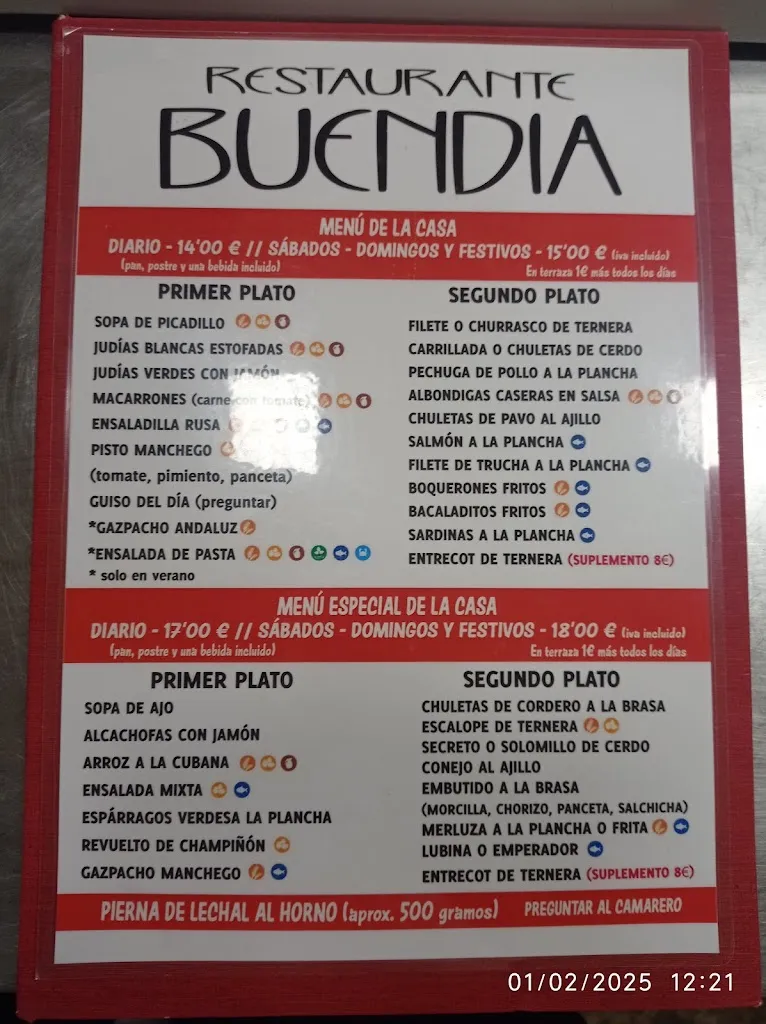 Menü_Restaurante Buendía_Honrubia_Bild_1