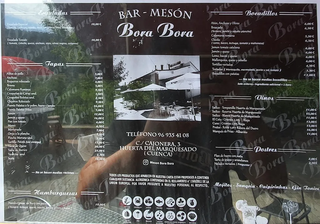 Menu_BAR-MESÓN Bora Bora._Huerta del Marquesado_image_4