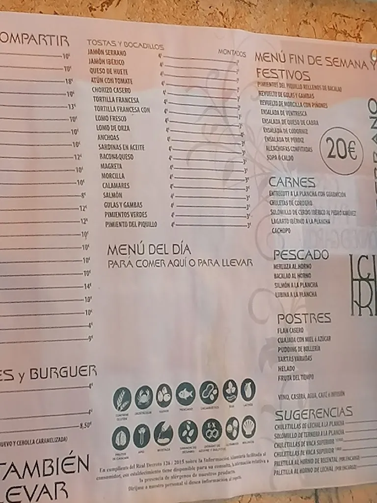 Menu_Bar Restaurante Serrano_Huete_image_1
