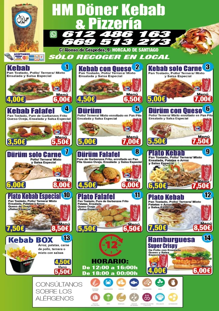 Menu_HM Döner Kebab de Pizzería_Horcajo de Santiago_immagine_1