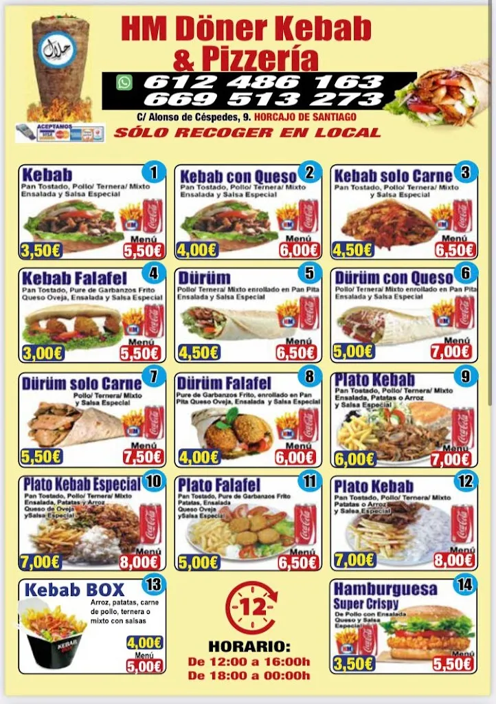 Menu_HM Döner Kebab de Pizzería_Horcajo de Santiago_immagine_3