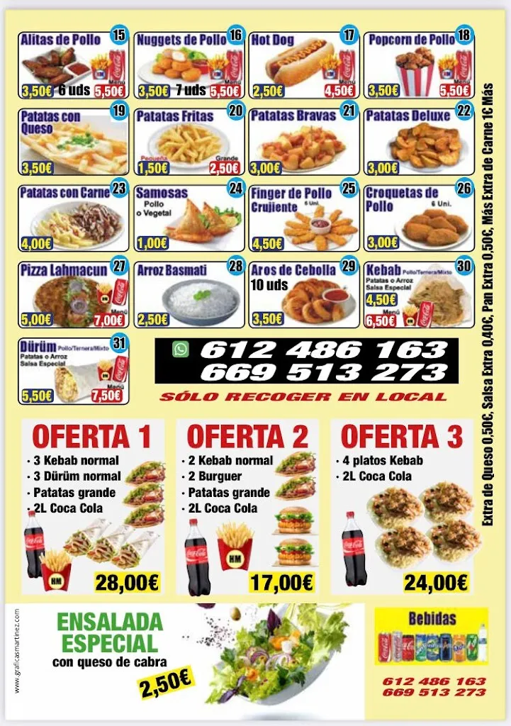 Menu_HM Döner Kebab de Pizzería_Horcajo de Santiago_immagine_4