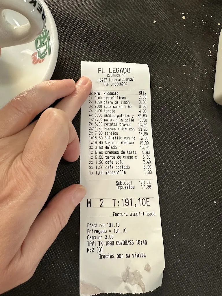 leonor pons_Bar Restaurante El Legado_Ledaña_review