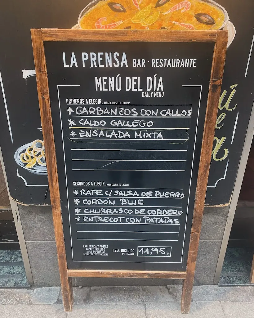 Menu_La Prensa. Bar Restaurantes en Gran Vía_Moya_image_1