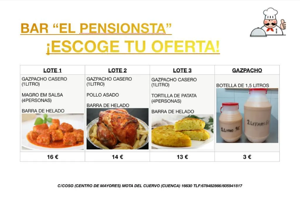 Menu_BAR “EL PENSIONISTA”._Mota del Cuervo_image_1