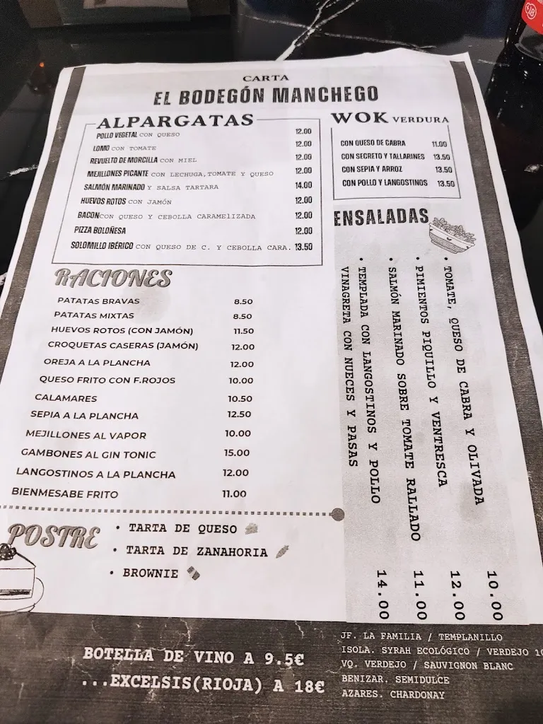 Menu_RESTAURANTE El Bodegón Manchego_Mota del Cuervo_image_1