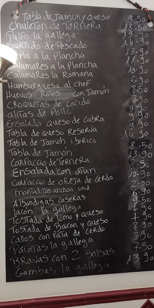 Menu_Bar La Gallega._Lagunaseca_image_2
