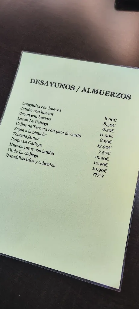 Menu_Bar La Gallega._Lagunaseca_image_4