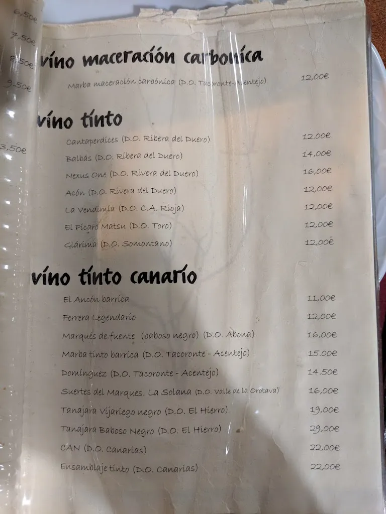 Menü_Tasca Faracho_Lagunaseca_Bild_2