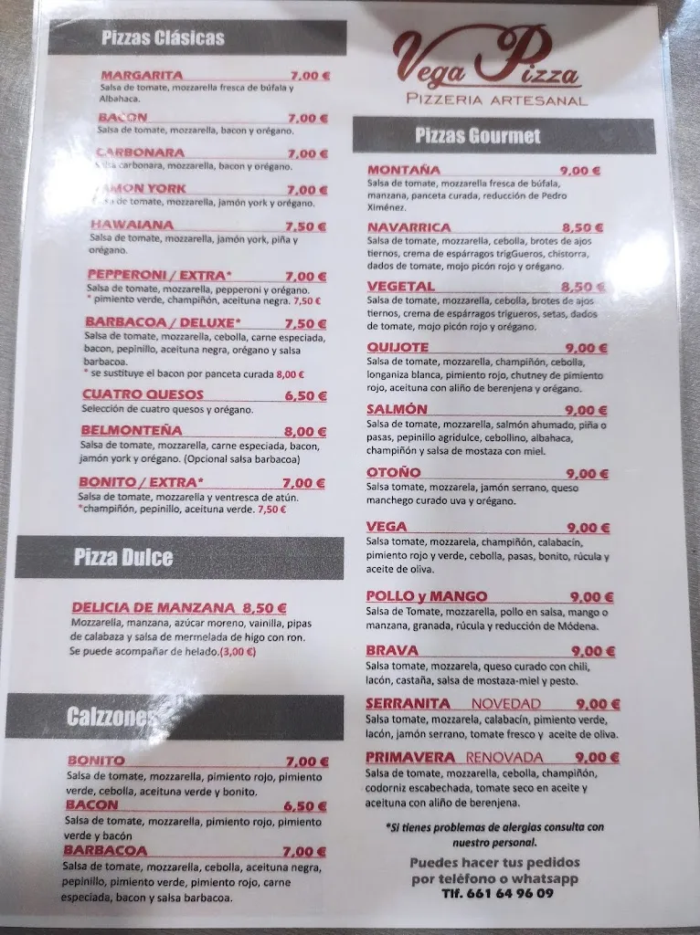 Menu_Vega Pizza._Osa de la Vega_image_1