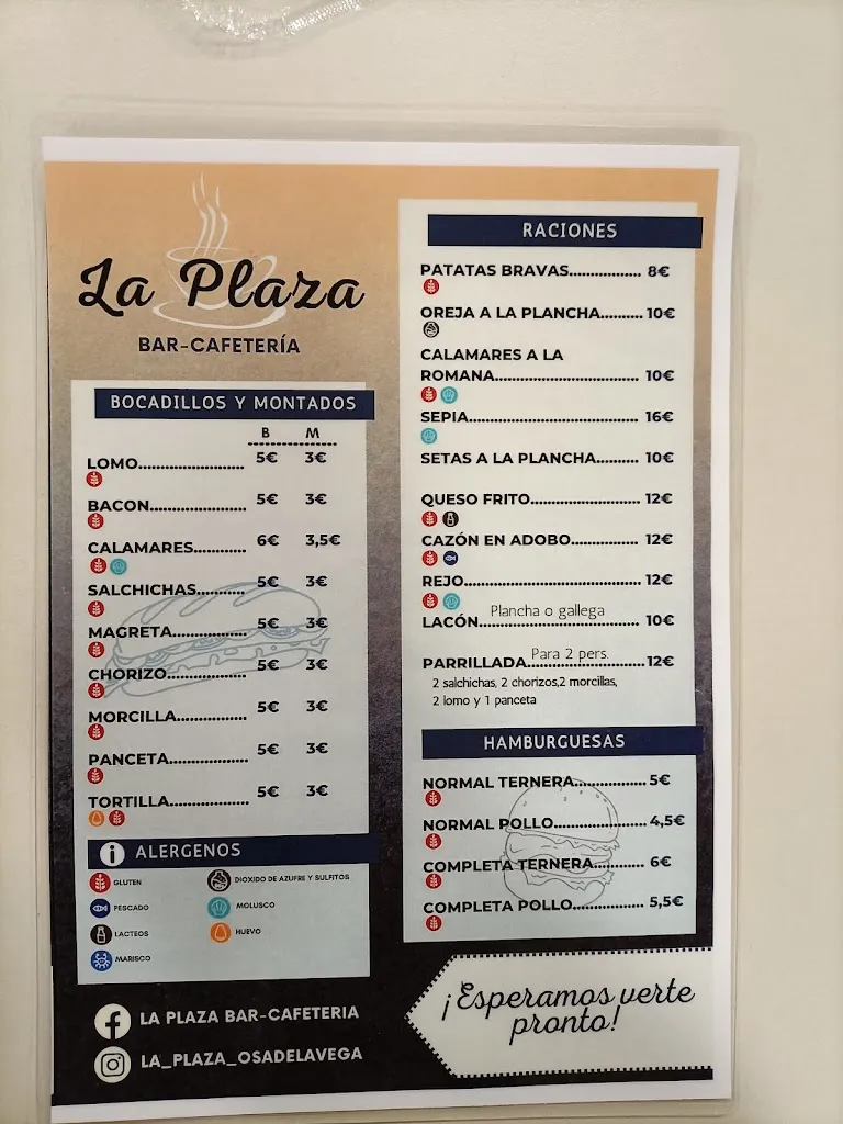 Menu_Bar La Plaza_Osa de la Vega_image_1