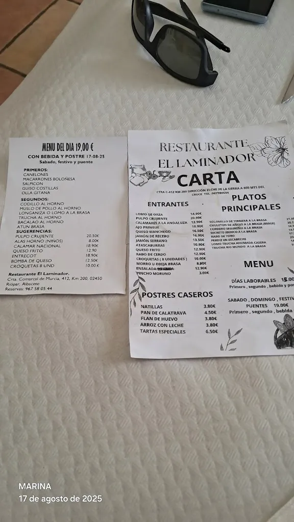 Menu_Venta el Laminador | hostal, apartamentos, restaurante_Riópar_image_2
