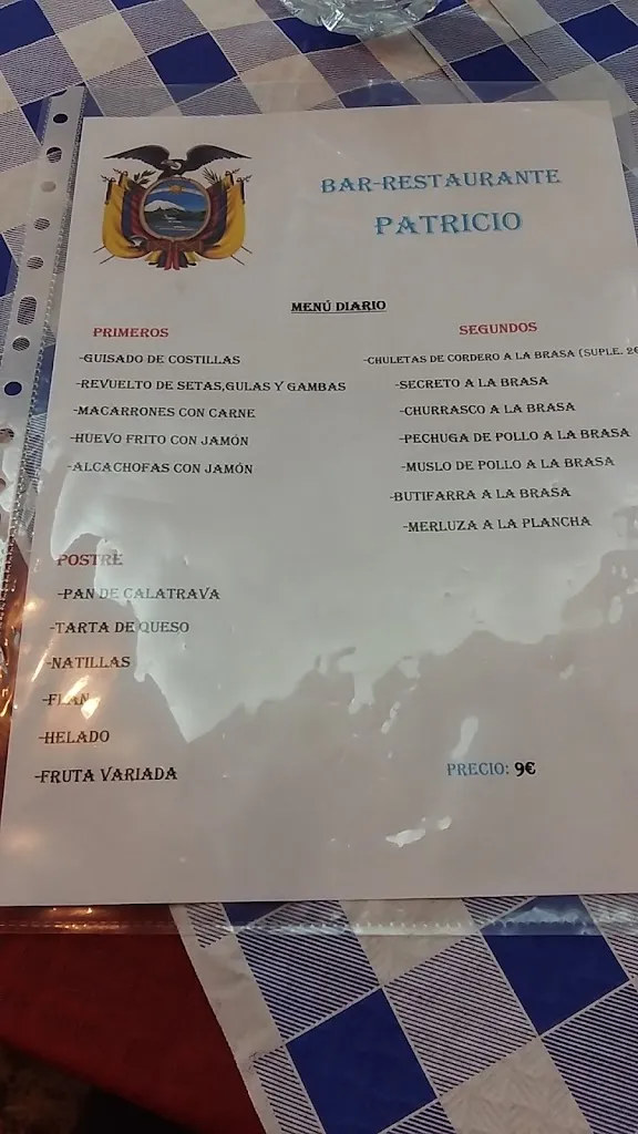 Menu_Bar Restaurante Patricio_Picazo El_image_3