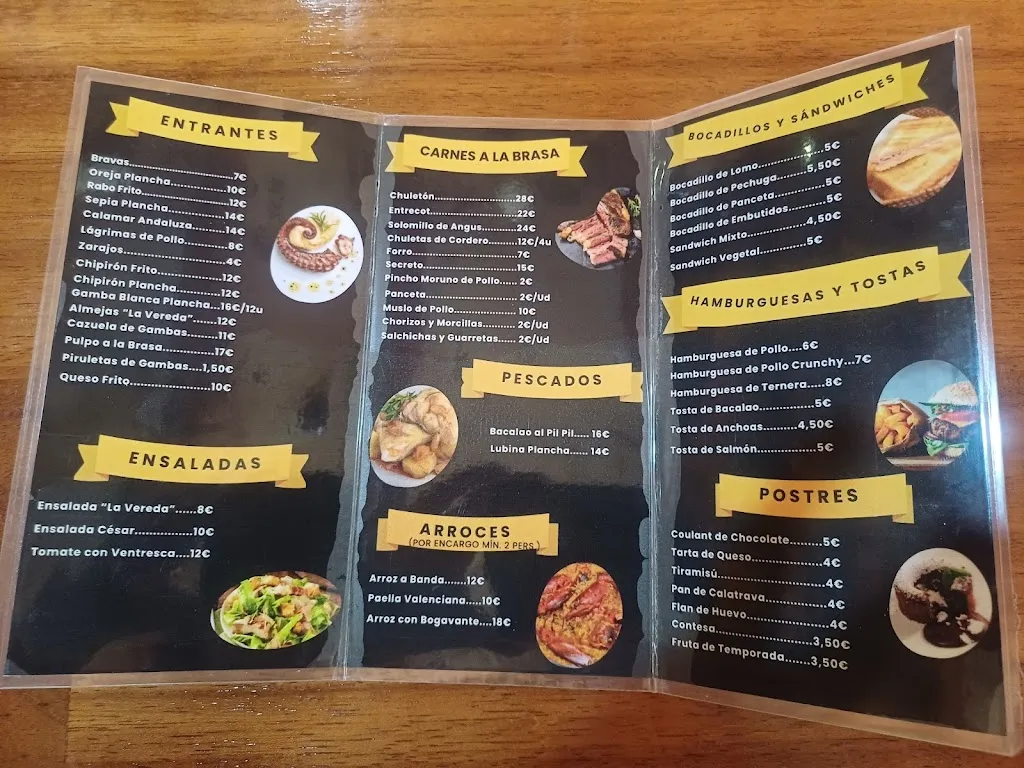 Menu_Restaurante-Bar La Vereda Nuevo_Pozoamargo_image_1