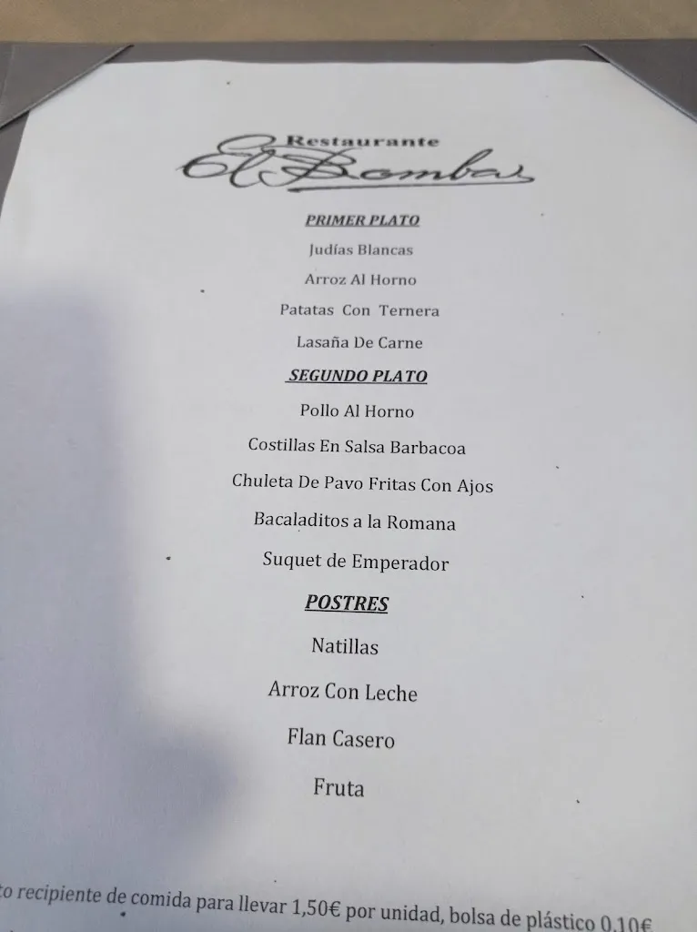 Menu_Restaurante El Bomba_Pedroñeras Las_immagine_3