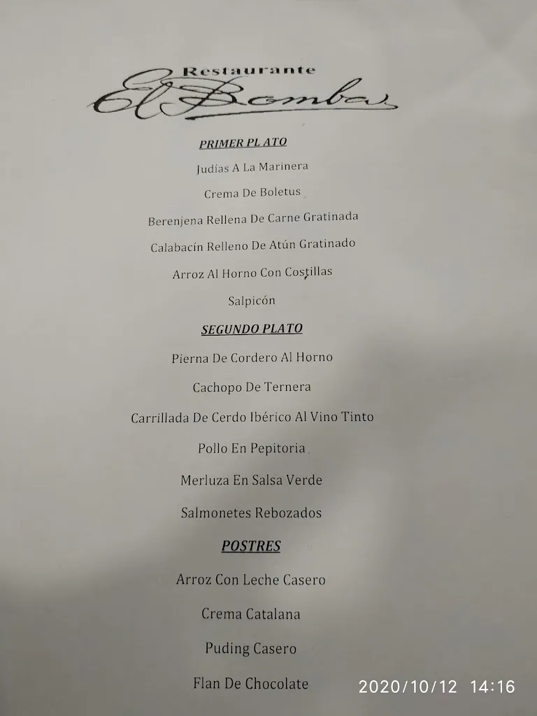 Menu_Restaurante El Bomba_Pedroñeras Las_immagine_4