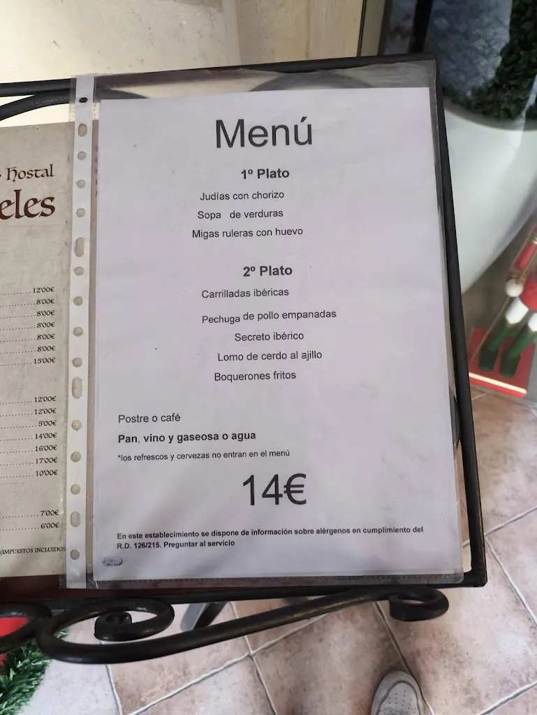 Menu_Hostal Restaurante Los Claveles_Priego_image_1