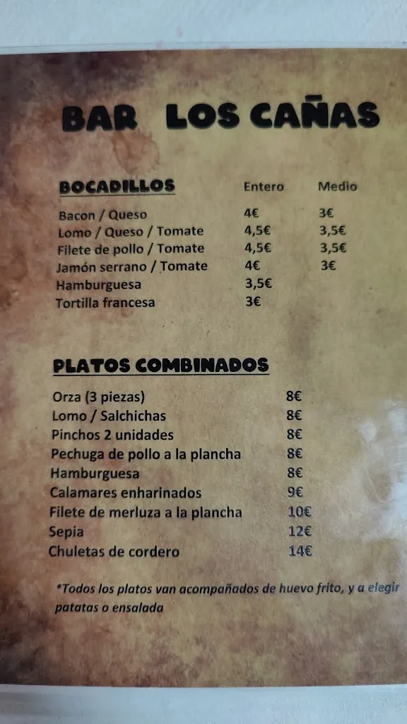 Menu_Bar Los Cañas_San Martín de Boniches_image_1