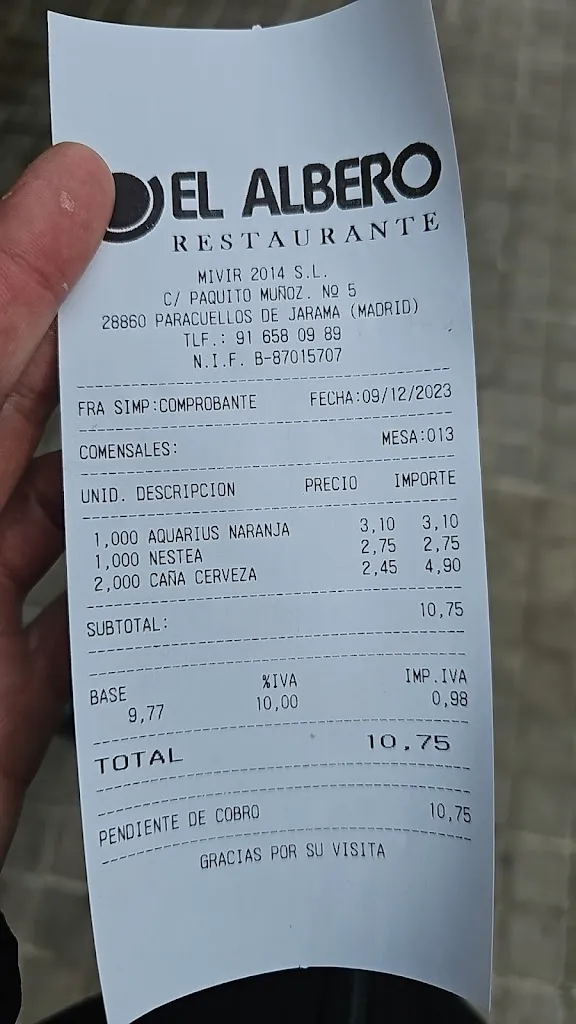 Transportes Medoge_Restaurante El Albero_Paracuellos_review