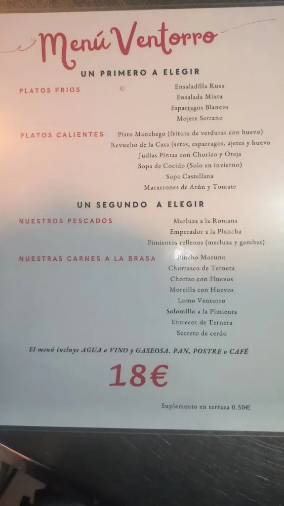 Menu_Restaurante Hostal “El Ventorro de Cuenca”_Sotorribas_immagine_3