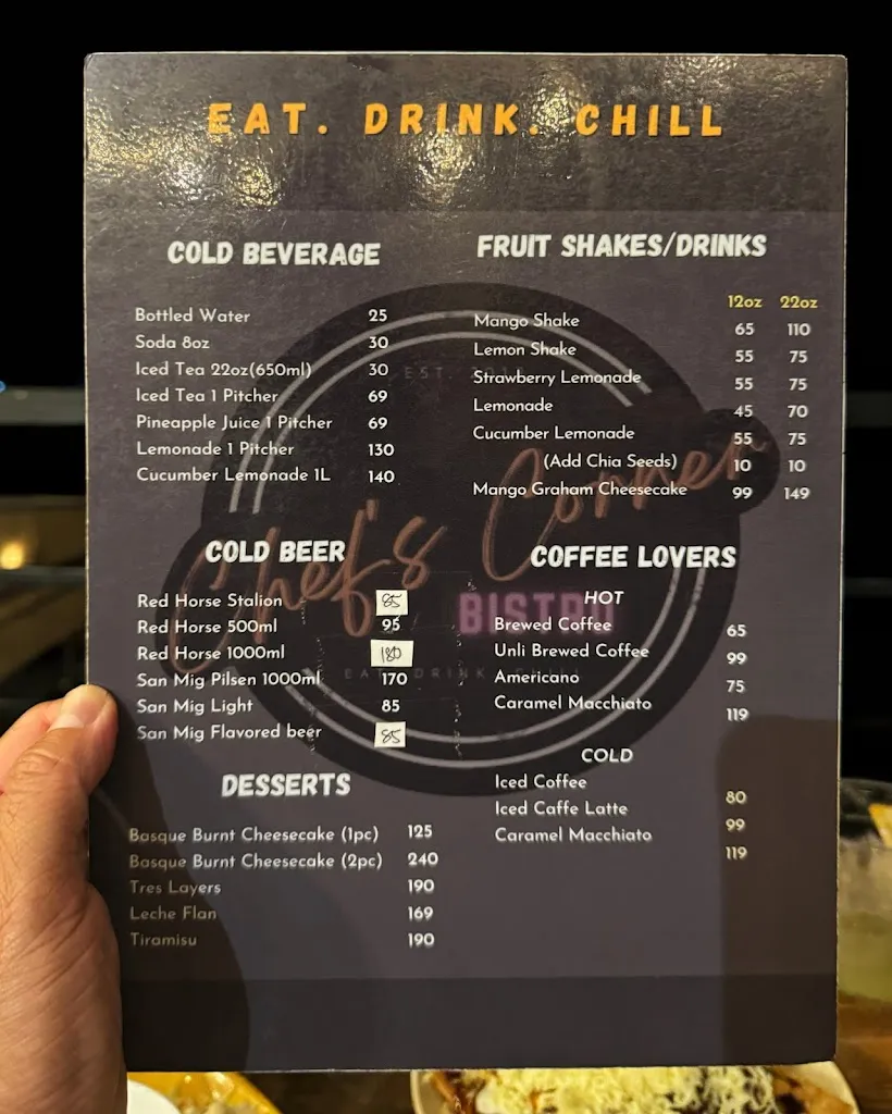 Menu_Chef's Corner Bistro - Gullas Heights_Minglanilla_image_1