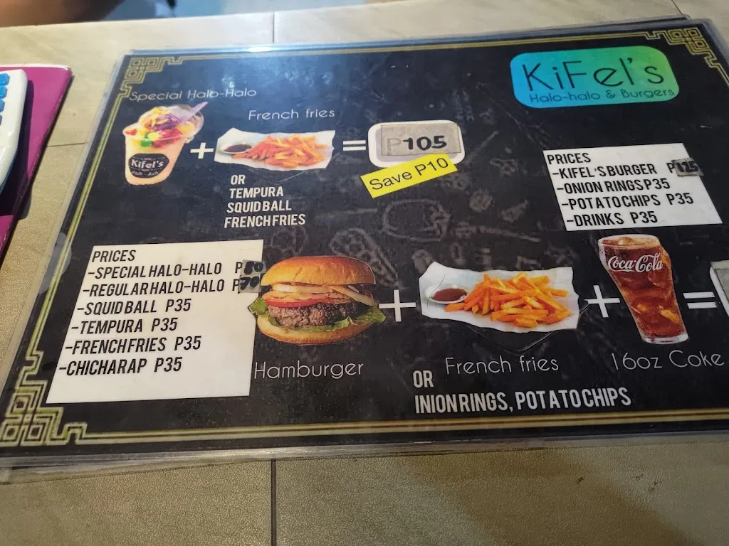 Menu_Kifel's Burger, Halo-halo and Pizza_Minglanilla_image_1