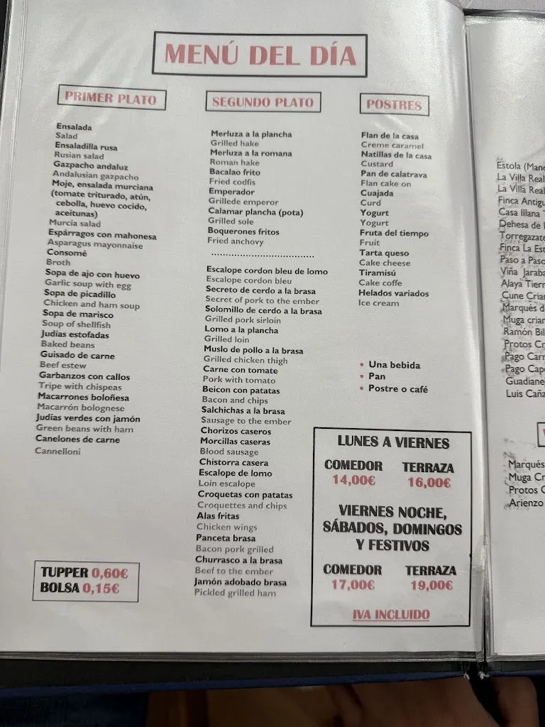 Menu_Restaurant Hotel Flor de la Mancha_Roda La_image_1