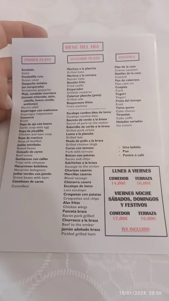 Menu_Restaurant Hotel Flor de la Mancha_Roda La_image_2