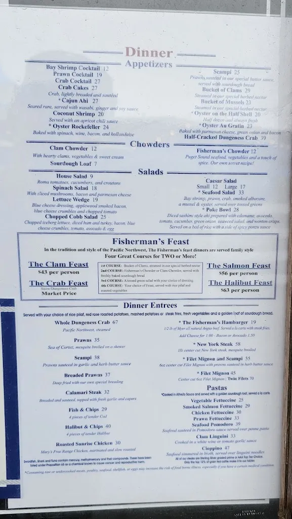 Menu_Fisherman's Restaurant & Bar_San Clemente_image_2