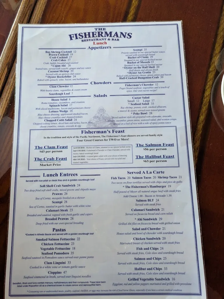 Menu_Fisherman's Restaurant & Bar_San Clemente_image_4