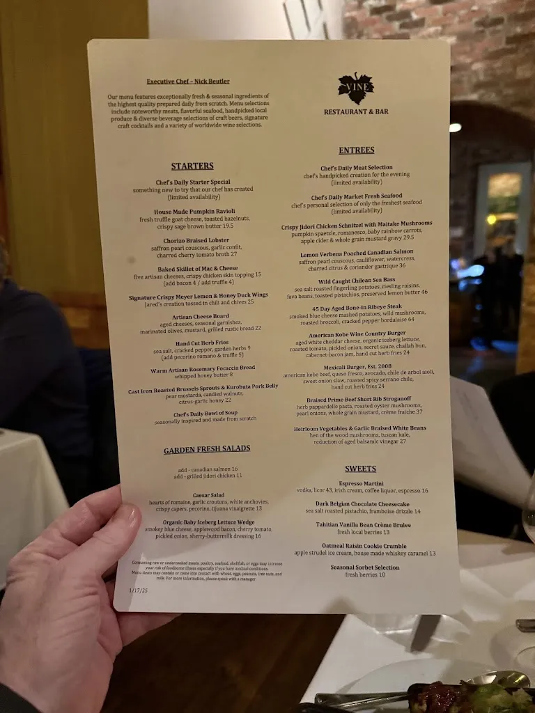 Menu_Vine Restaurant & Bar_San Clemente_image_2