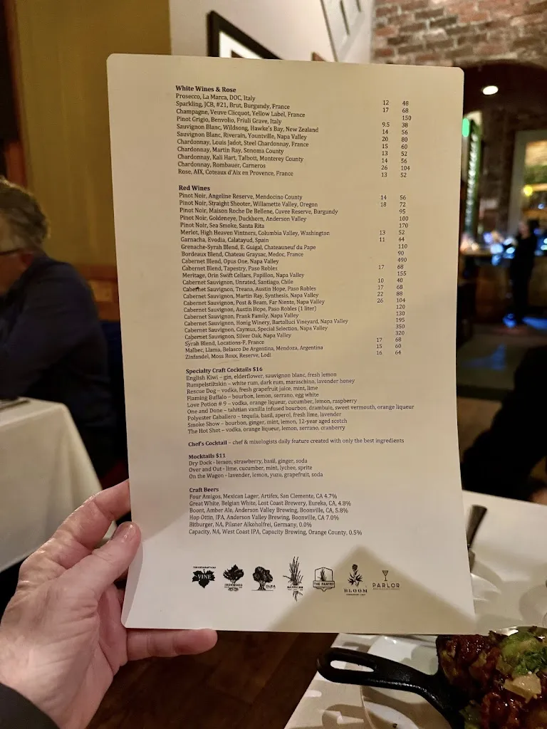 Menu_Vine Restaurant & Bar_San Clemente_image_3