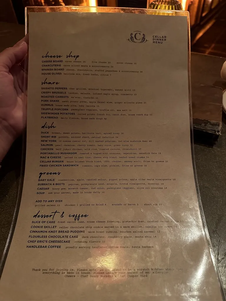 Menu_The Cellar_San Clemente_image_1