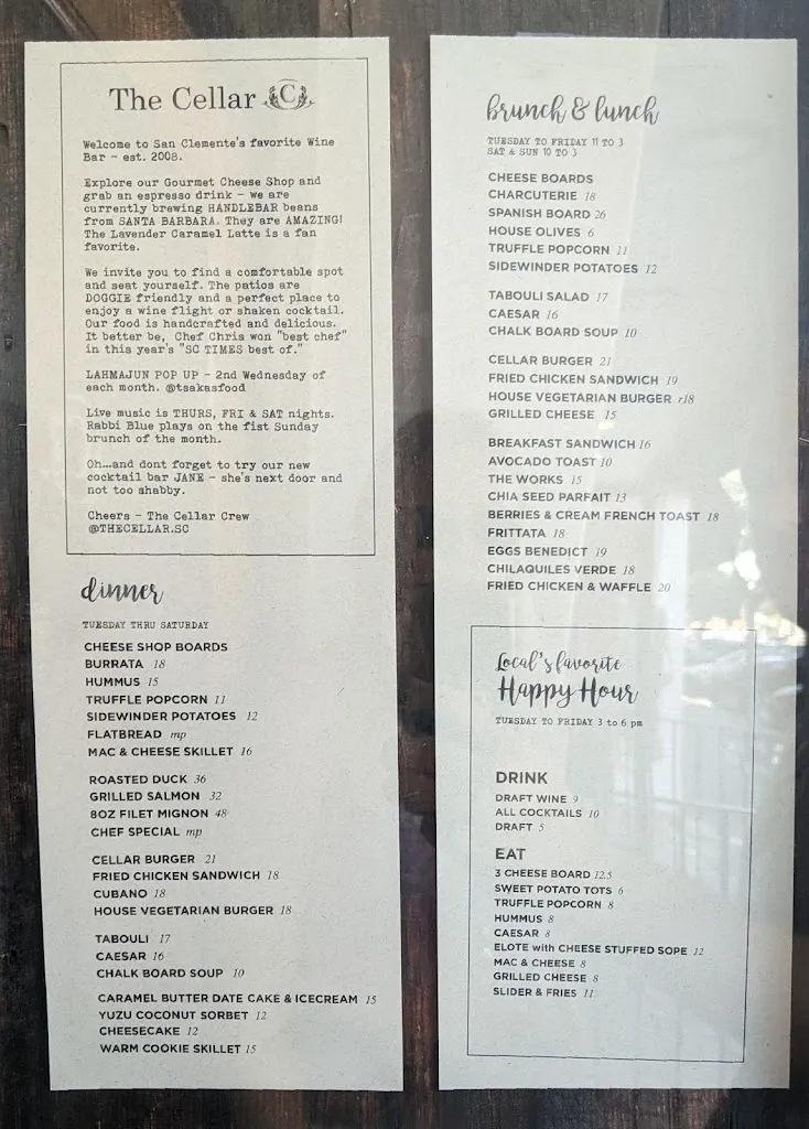 Menu_The Cellar_San Clemente_image_2