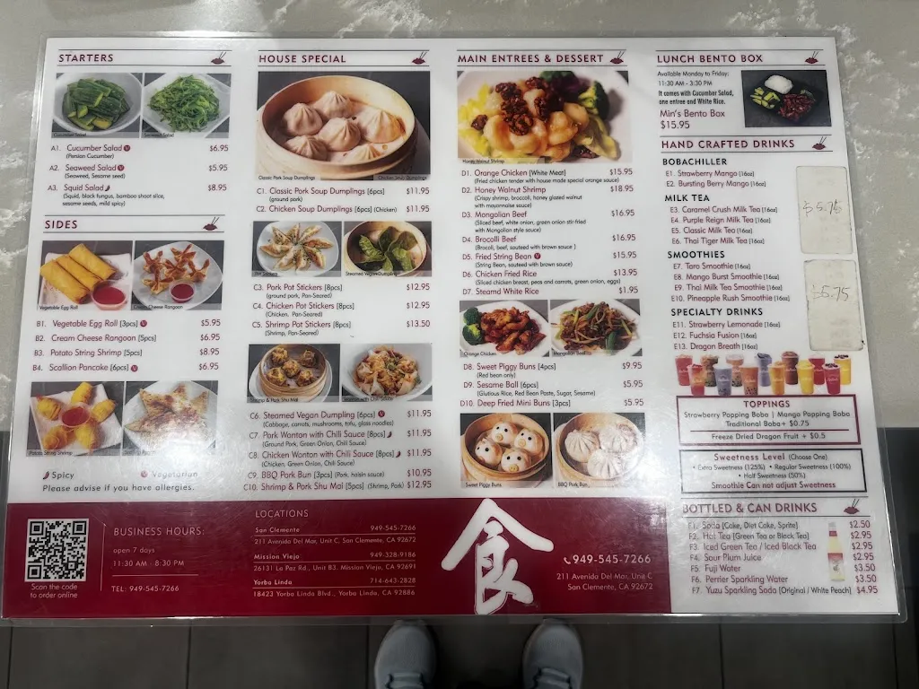 Menu_Min's Dumpling San Clemente_San Clemente_image_3