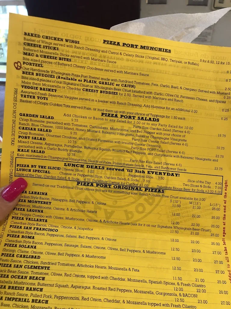 Menu_Pizza Port San Clemente_San Clemente_image_4