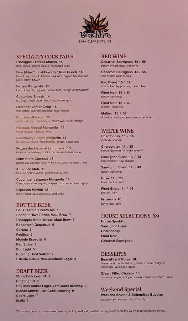 Menu_BeachFire Bar & Grill_San Clemente_image_3