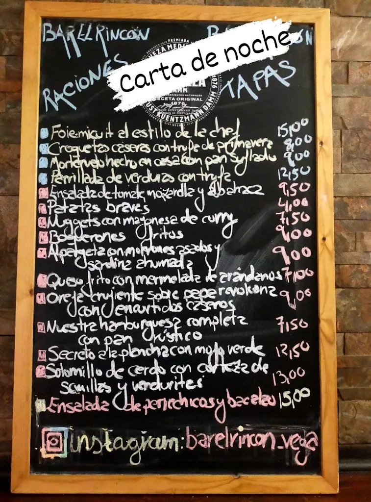 Menu_Bar - Restaurante “El Rincón”_Vega del Codorno_image_2
