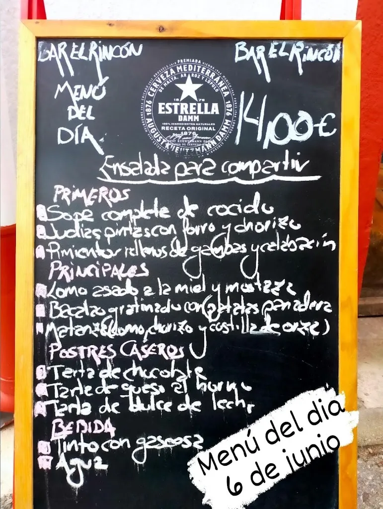 Menu_Bar - Restaurante “El Rincón”_Vega del Codorno_image_4