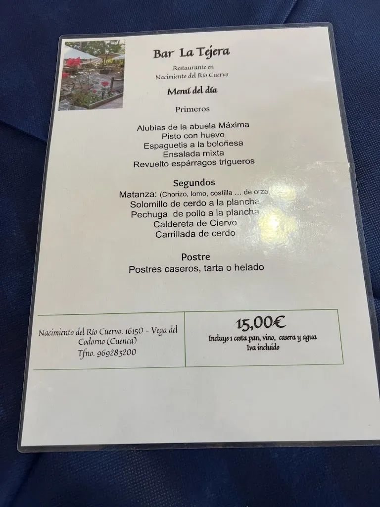 Menu_Bar-restaurante La Tejera_Vega del Codorno_image_2