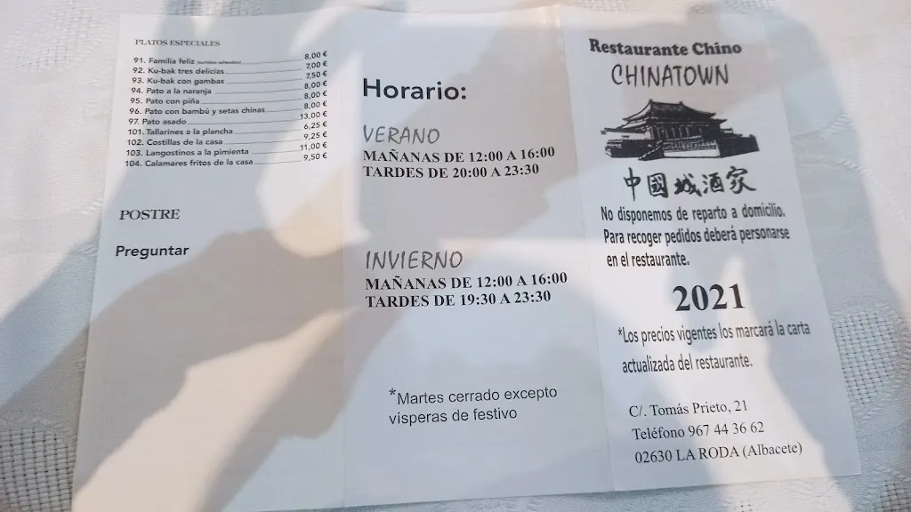 Menu_China Town Restaurante_Roda La_image_1