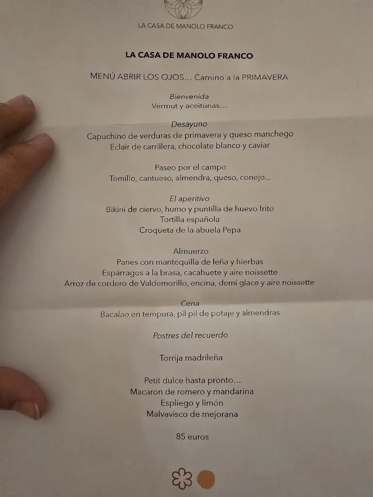 Menu_La Casa de Manolo Franco_Valdemorillo de la Sierra_image_1