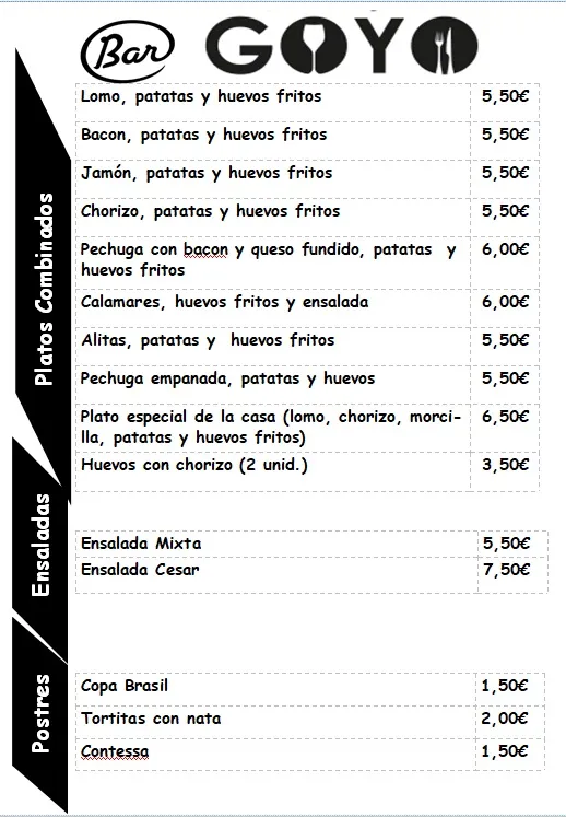 Menu_Bar Goyo_Villar del Infantado_image_3