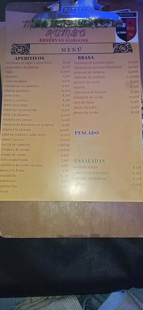 Menu_Restaurante Merendero New Rumbo_Roda La_image_1